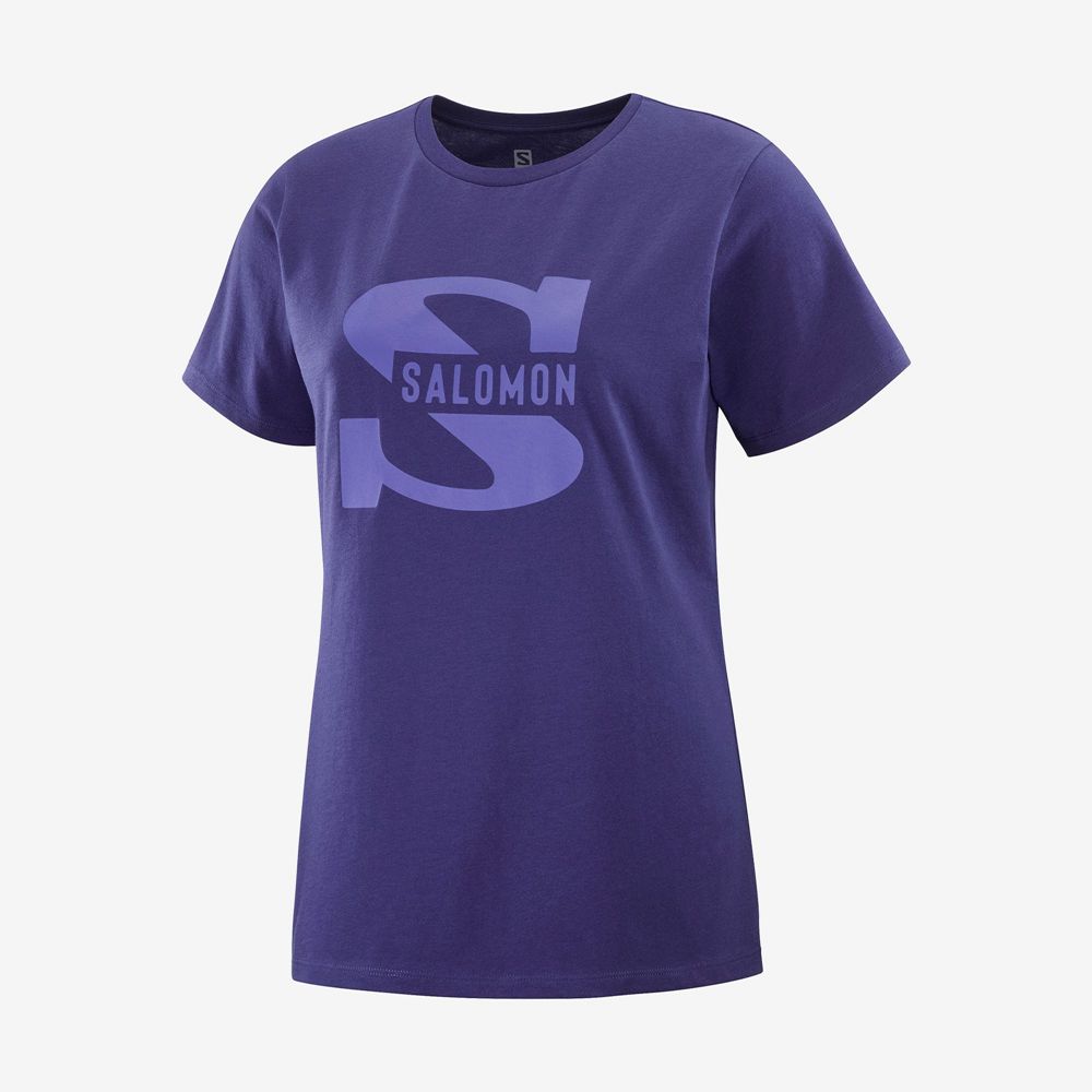 Camisetas Salomon Mujer Moradas - Salomon Argentina OUTLIFE BIG LOGO,978204-RLJ